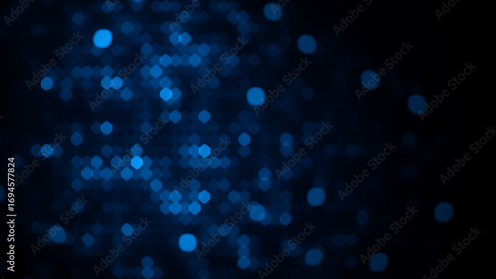 Aufkleber dark background with blue pixel pattern vector illustration of abstract bg with geometric square ele
