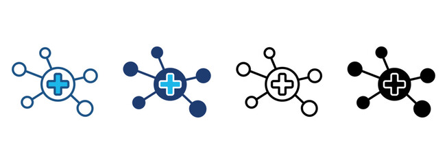 Ai Healthcare Icon Set With Multiple Styles. Vector Illustration