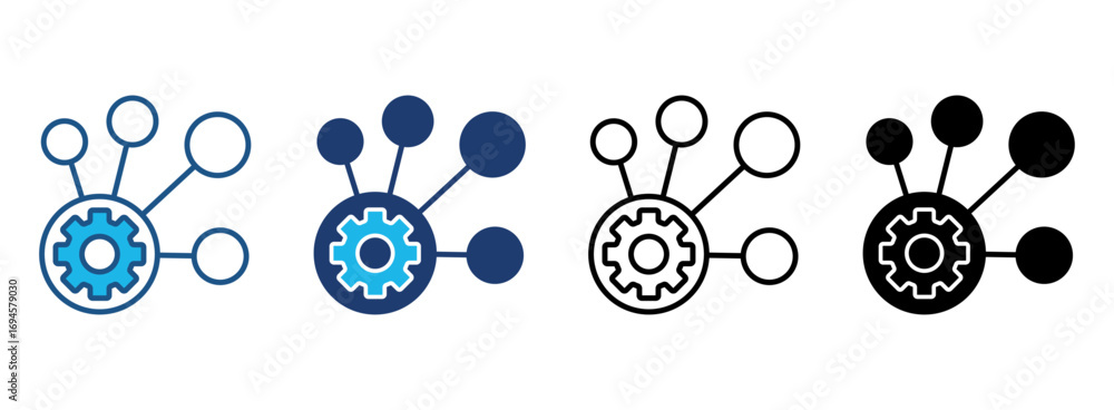 Poster technology icon set with multiple styles. vector illustration