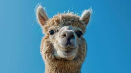 Fototapeta premium Alpaca Smiling Close - up, Cute Animal Portrait
