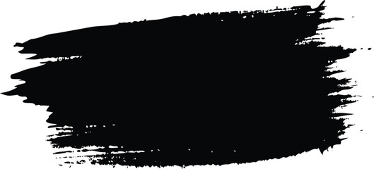 Abstract Black Paint Stroke on White Background, Grunge Texture, Illustration Art