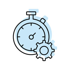 Maintenance Time color shadow thinline icon , vector, pixel perfect, illustrator file 

