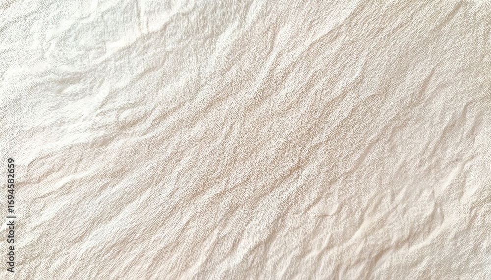 Poster soft beige wrinkled fabric texture with organic folds and subtle light shadows creating natural abst