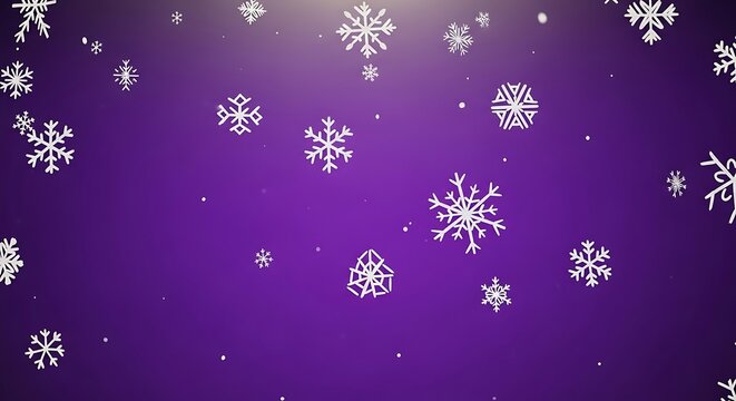 Falling Snowflakes with Purple Background.