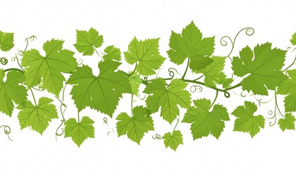 Lush grapevine border illustration, perfect for nature-themed designs