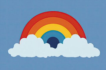 Colorful rainbow and cloud design.