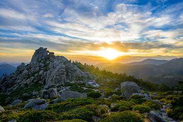 Sierra de Guadarrama al atardecer, Siete Picos
