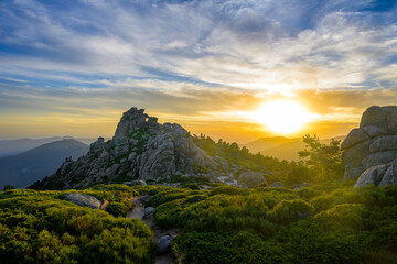 Sierra de Guadarrama al atardecer, Siete Picos
