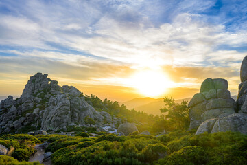 Sierra de Guadarrama al atardecer, Siete Picos