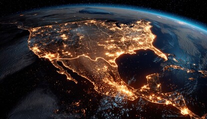 North American Cities at Night