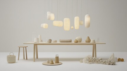 Minimalist wooden desk with neat accessories, embodying simplicity and focus in a clean workspace.