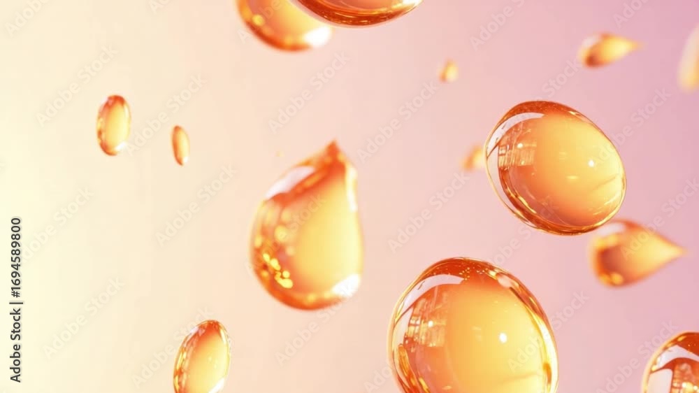 Poster Close-Up View of Shimmering Water Droplets on a Soft Gradient Background Ideal for Artistic and Nature Themes