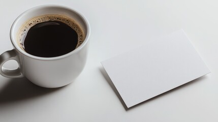 Coffee cup and business card mockup