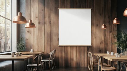 Empty restaurant interior mockup