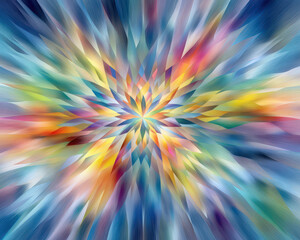 Obraz premium Business Growth Scaling Vision Concept, Colorful radial burst business growth vision symbolizes scaling success with vibrant energy pattern
