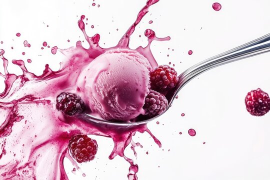 Berry Topped Ice Cream Scoop