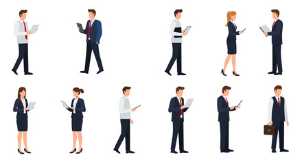 Professional business people engaged in mobile technology and communication interaction