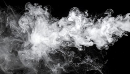 Abstract smoke plumes against a black background