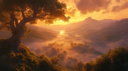 Sunrise path through trees
