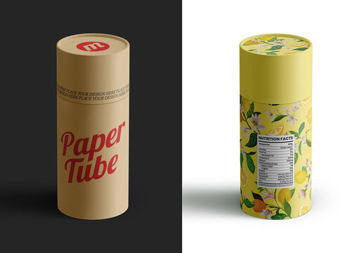 Paper Tube Packaging Mockup