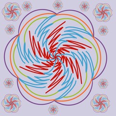Abstract Spiral Floral Mandala Pattern