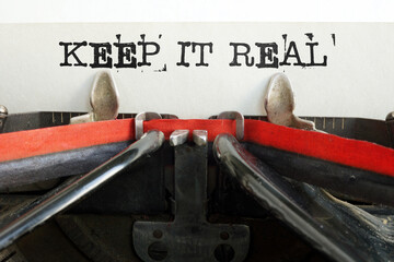 Keep it real - motivational quote is shown using the text