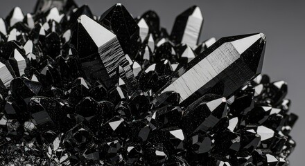 Black crystal cluster