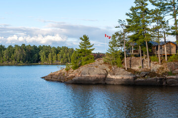 Beautiful Scene of French River Cottage Country in Summertime