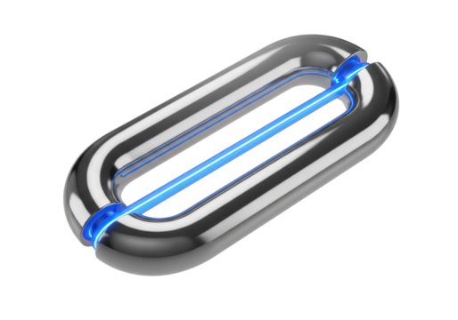 Glowing Chain Link Representing Digital Supply Chain Isolated on White

