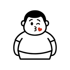 character emotion fat man kiss vector on white background
Vector icon character with emotion