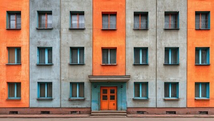 Fototapeta premium Multi-colored apartment building facade