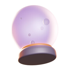 Magical Purple Crystal Ball Futuristic Orb Prediction Icon