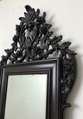 Ebony Rose Mirror: Baroque Elegance