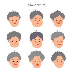 다양한 할아버지들의 웃는 얼굴