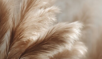 Soft, light beige pampas grass close-up
