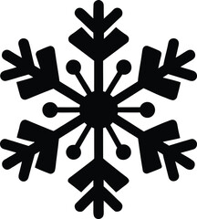 Obraz premium Black snowflake icon vector