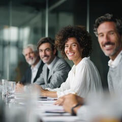 Lets Do Business. Modern Teamwork in Boardroom Meeting with Diverse Group of Businesspeople