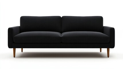 Modern black sofa isolated