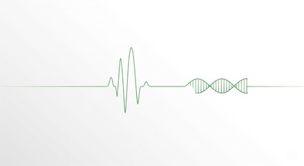 Heartbeat lifeline transforming into DNA double helix concept