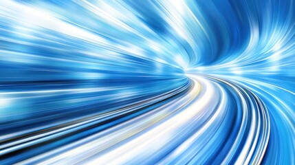 Abstract blue and white tunnel of motion