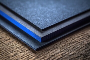 Dark gray material sheets stacked