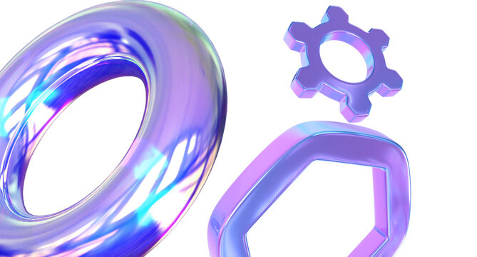 transparent landscape 3d iridescent liquid glass ribbon wave line with neon rainbow light texture on abstract black background. Holographic gradient water flow, 3d render of a glowing font letter a