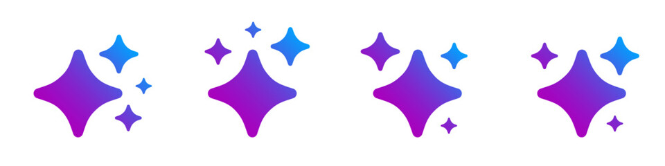 Obraz premium AI generate icons magic sparkle star symbol, ai generated gradient buttons, artificial intelligence star logo collection