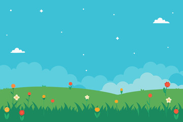 summer landscape with poppies