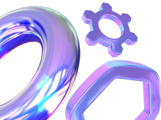 transparent 3d iridescent liquid glass ribbon wave line with neon rainbow light texture on abstract black background. Holographic gradient water flow with speed motion abstract colorful background