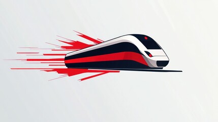 Fast train illustration with red streaks