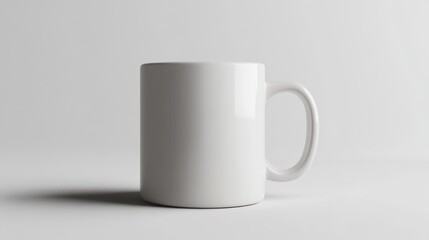 Plain white mug on white background