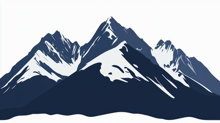 Silhouetted mountain range, snow-capped peaks