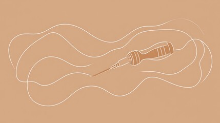 Simple illustration of a screwdriver with flowing lines