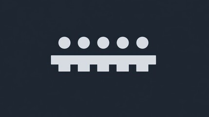 Light gray graphic of five circles atop a row of squares on a dark background